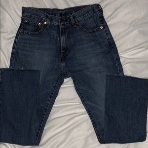 Raw hem cropped kick flare Levis